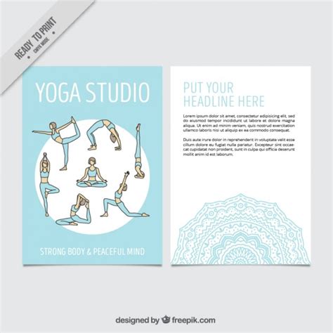 Yoga asanas by swami sivanandafull description. Hand drawn yoga poses flyer template | Free Vector