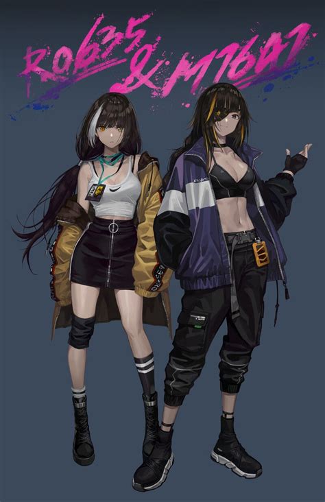 Artstation Ro635 And M16a1 Anime Jacket Jacket Drawing Girls Rain