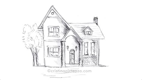 Desen In Creion Cu Casa How To Draw A Cute House Pencil Drawing Youtube