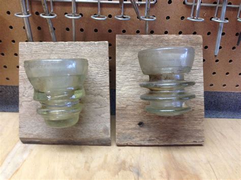 Glass Insulators Reclaimed Barn Wood Candle Holder Barn Wood
