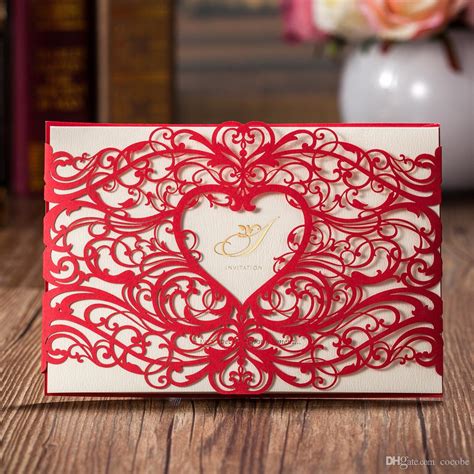 Got to do this!!, followed by 466 people on pinterest. Laser Cut Wedding Invitations Cards Red Invitations Card For Birthday Party Favors Free ...