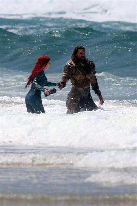 Jason Momoa And Amber Heard On Aquaman Set