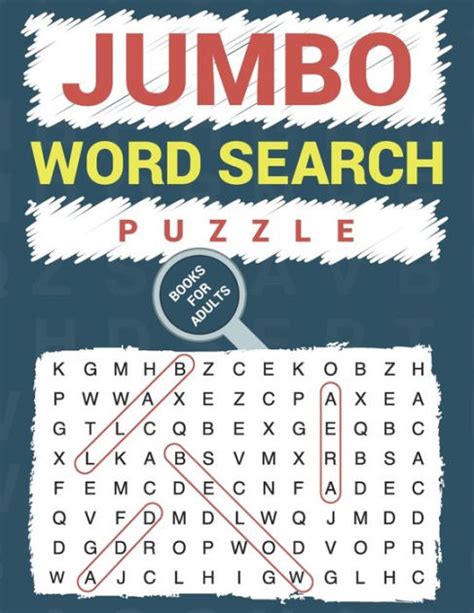 Jumbo Word Search Puzzle Books For Adults 100 Brain Game Hidden Word