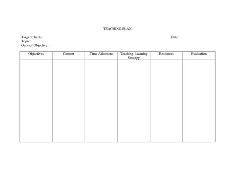 Including the nanda international standardized nursing diagnosis, the related to factor, and the as evidenced by section, which is your supporting assessment data. Teaching Plan Template For Nurses - printable schedule ...
