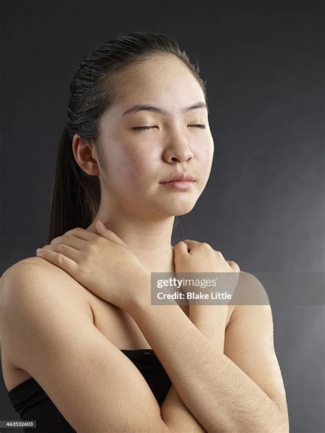 Asian Teen Closeup Eyes Closed Photo Getty Images