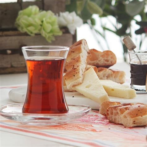 Lav Turkish Tea Cup Set Of Clear Tea Glasses And Saucers Set