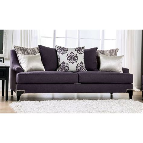 Furniture Of America Sisseton Purple Sofa The Classy Home