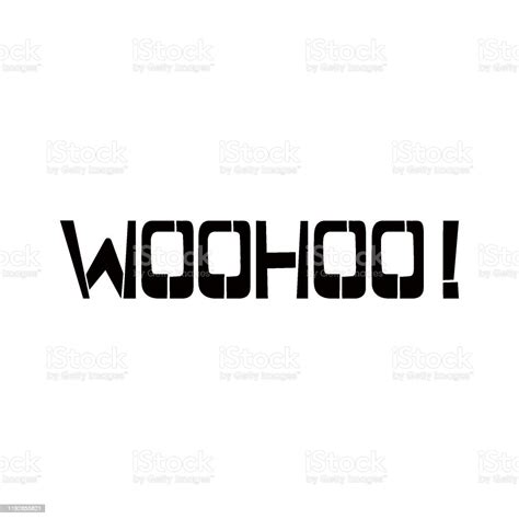 Woohoo Stencil Lettering Spray Paint Graffiti On White Background