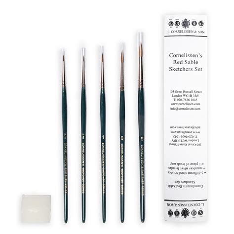 Cornelissens Red Sable Sketchers Set Sable Watercolour Brushes Brushes