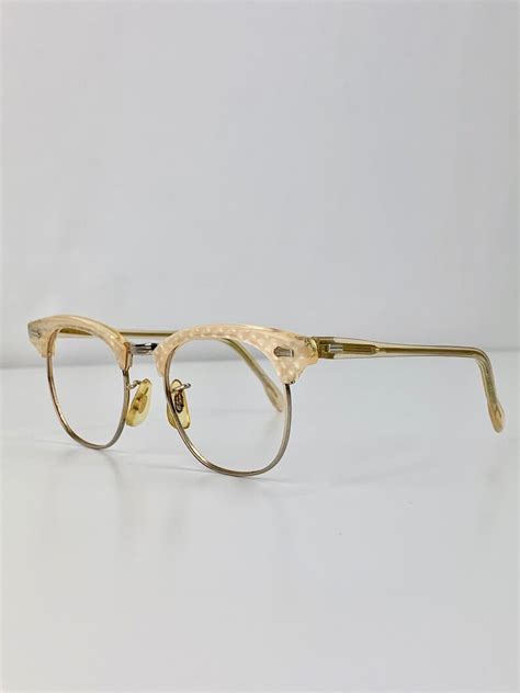 vintage dobbs brownline eye glass frames gold plated metal etsy