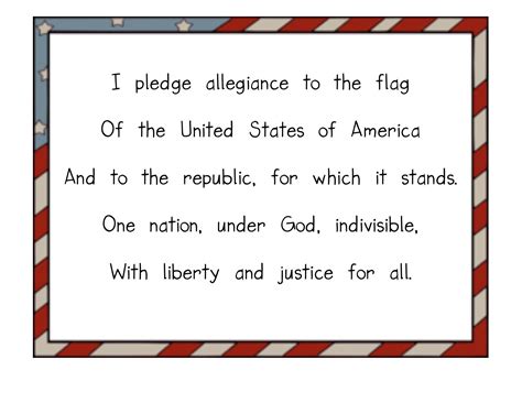 Pledge Of Allegiance Printable