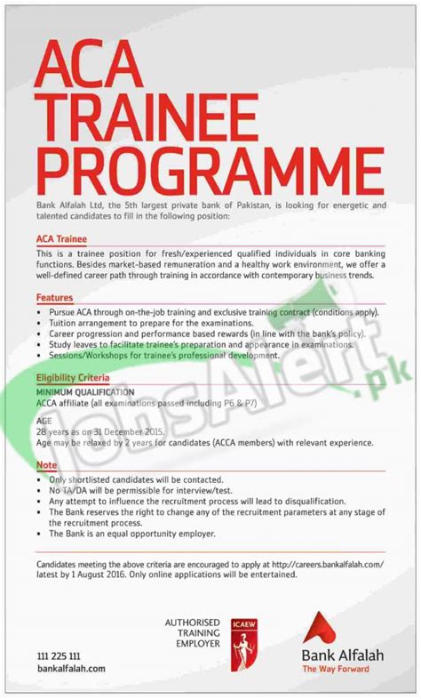 We did not find results for: Bank Alfalah ACA Trainee Program 2016 Apply Online career ...