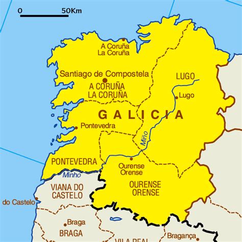 Galicia Tourism Map Area Map Of Spain Tourism Region And Topography