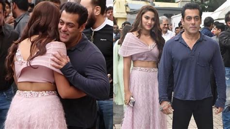 Salman Khan Hugs Girlfriend Saiee Manjrekar In Front Of Media At Dabangg 3 Trailer Launch Youtube