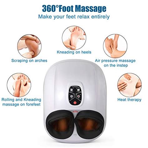 Quinear Foot Massager Heated Shiatsu Deep Kneading Air Compression Feet Massage Machine For