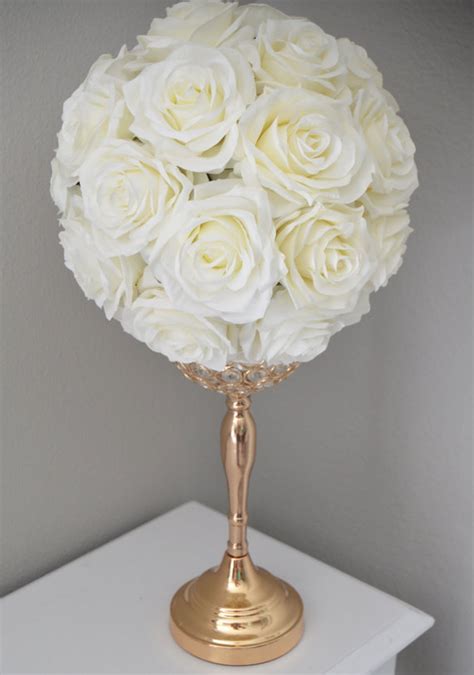 Ivory Flower Ball With Premium Real Touch Silk Roses Ivory Etsy