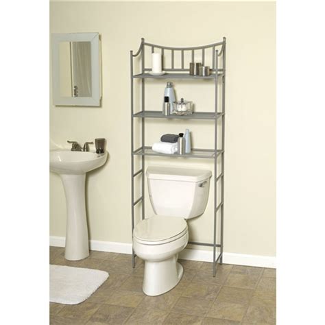 Bathroom Space Saving Over The Toilet Linen Tower Shelving Unit In