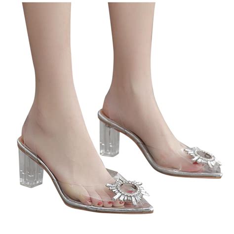Buy Glass Heels Slippers In Stock