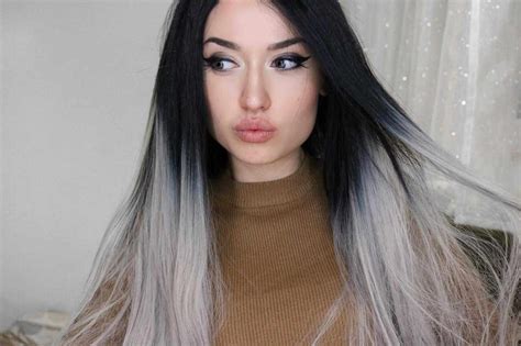 A black ombre hair color is when your hair is gradually blended from a black hue to another color hue. 24 Grey Ombre Straight Synthetic Lace Front Wig-edw1024
