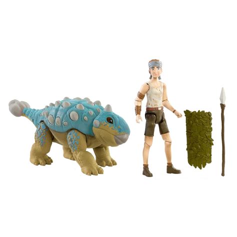 Jurassic World Human And Dino Pack Ben And Ankylosaurus Bumpy Action Figures Spear Accessory Camp
