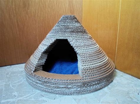 Cardboard Cat House · How To Make A Pet Bed · Home Diy