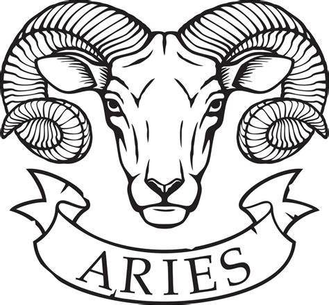 Aries Sign Horoscope Symbol Astrology Icon Vector Illustration