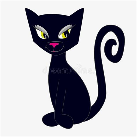 Black Cat Silhouette Stock Vector Illustration Of Design 16608208