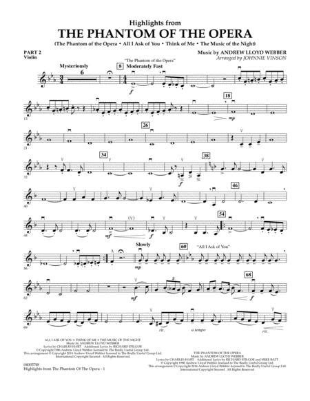The phantom of the opera (violin) violin (violin). Phantom Of The Opera Concert band Sheet Music to download and print