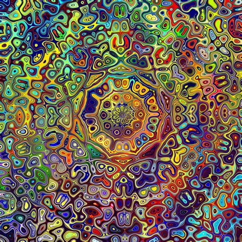 Colorful Psychedelic Mandala Pattern Unique Creative Abstract