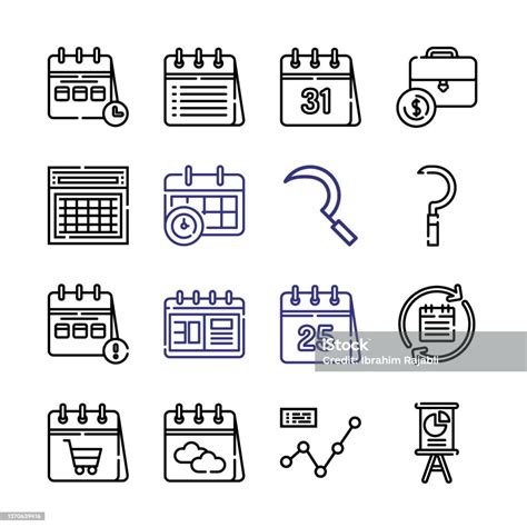 Annual Icon Set With Line Icons Modern Thin Line Style Suitable For Web