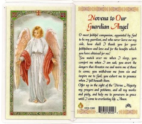 Father, what else can i do! Guardian Angel Novena Laminated Prayer Card | Novena ...