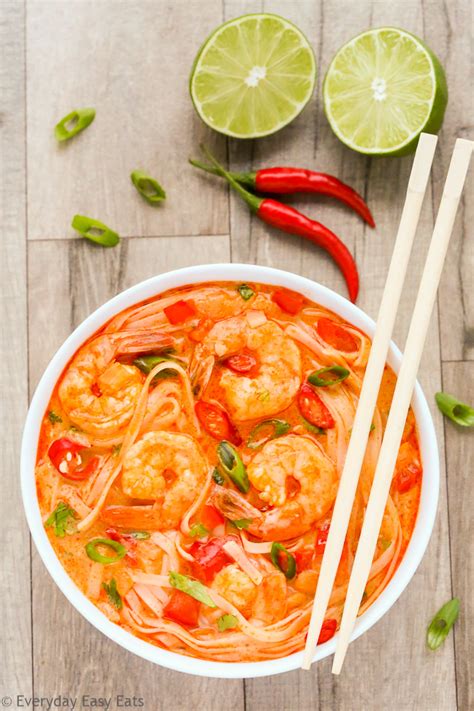 Thai Spicy Shrimp Noodle Soup Easy One Pot Recipe 2022