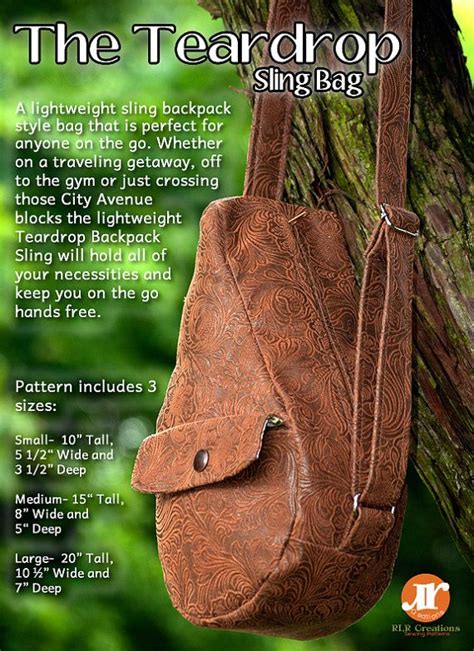The Teardrop Sling Bag Pdf Sewing Pattern 3 Sizes Included Purse
