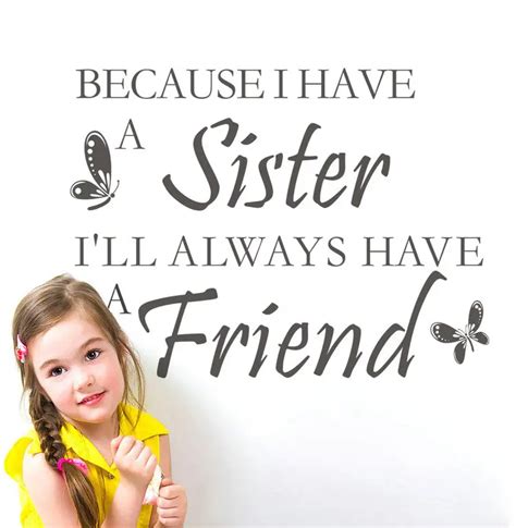 Girls Room Decor A Sister Is Your Best Friend Quote Wall Stickers Butterfly Adesive Sticker Home