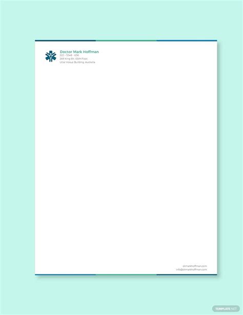 Doctors name the doctors name is the important factor that can be the sign or the brand for office. Doctor Letterhead (With images) | Letterhead template ...