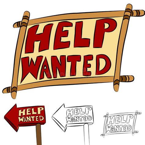 help wanted sign set stock vector illustration of frame 20256603