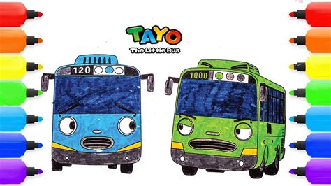 Tayo The Little Bus Coloring Pages Tayo And Rogi Drawing And Coloring