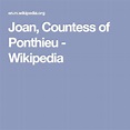 Joan, Countess of Ponthieu - Wikipedia | Countess, Joan, Family history