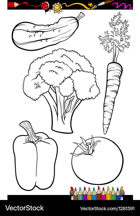Premium Vector Cartoon Vegetables Set For Coloring Bo Vrogue Co