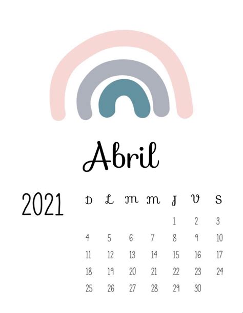 Calendario Abril En 2021 Plantilla De Calendario Para Imprimir