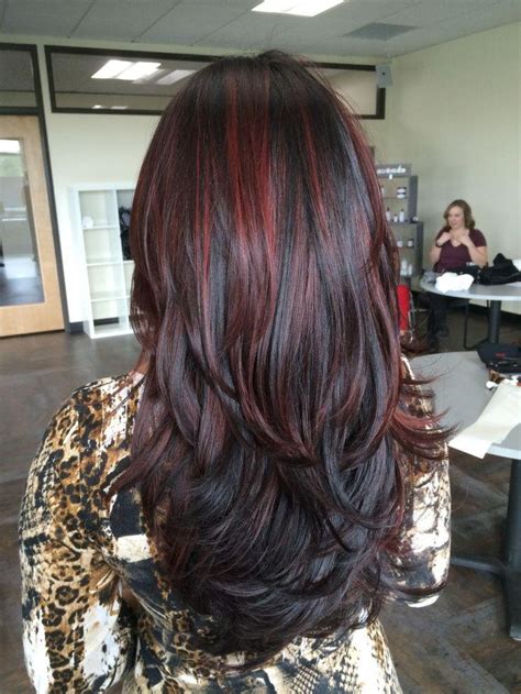 Long curly braided a line bob. 15 Photos Long Hairstyles Red Highlights