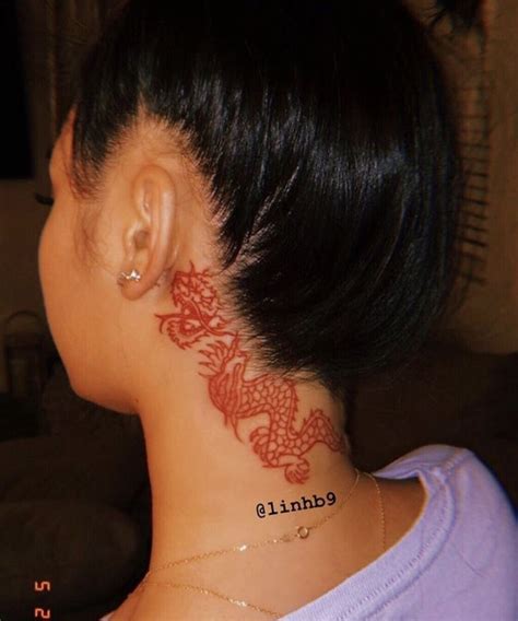 Pinterest Fam0us C🧡 Neck Tattoos Women Red Ink Tattoos Girl Neck