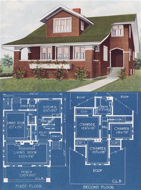 1921 Modern Bungalow Type House C L Bowes American Homes