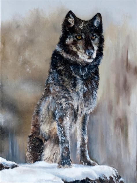 Timber Wolf Painting By Terry R Macdonald Fine Art America