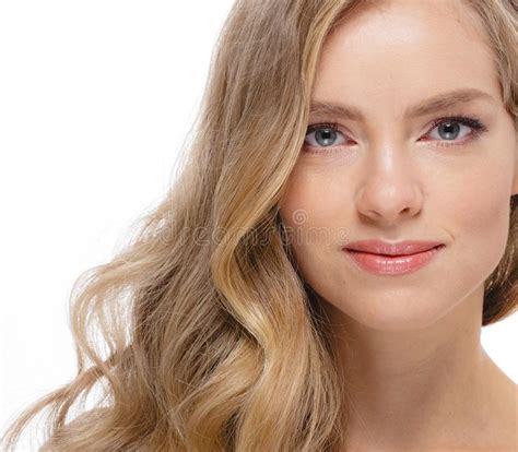 Woman Beauty Skin Care Close Up Portrait Blonde Hair Studio On W Stock Image Image Of Amazing