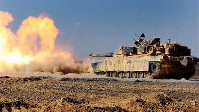Abrams Tanks M1 Firing Army American 2560