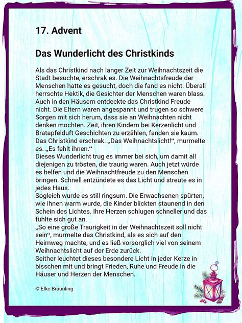 Weihnachtsrätsel zum ausdrucken weihnachtsgeschichten zum ausdrucken. Das Wunderlicht des Christkinds - 17. Advent | Weihnachten ...