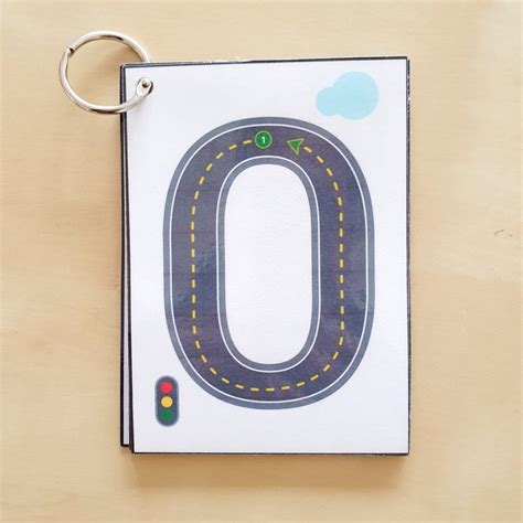 Number Tracing Flashcards Cars And Roads Printable Etsy
