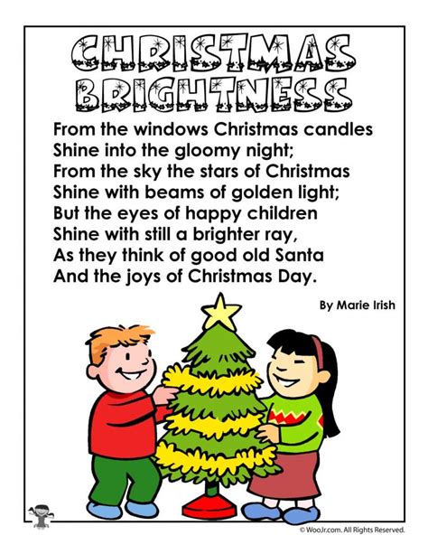 Christmas Poems For Kids Woo Jr Kids Activities