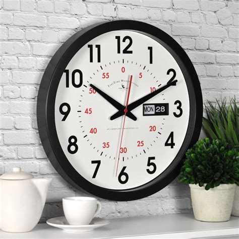 Firstime And Co Day Date Wall Clock American Crafted Black 14 X 2 X